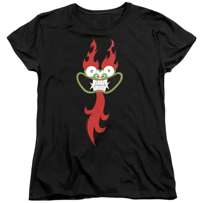 Женская футболка Big Face Of Aku черного цвета
