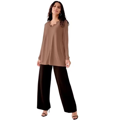 Ultimate Long-Sleeve Swing Tee creamy mocha