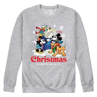 Мужская толстовка из флиса с рисунком Mickey & Friends Christmas Brings So Much Joy athletic heather