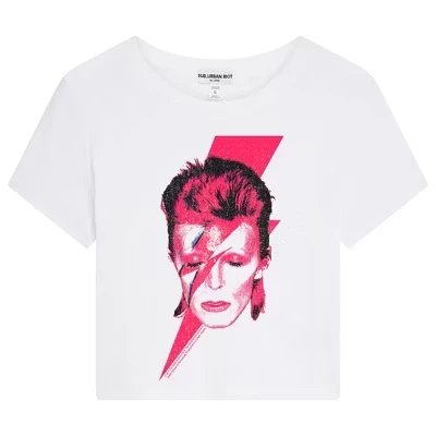Женский укороченный топ Aladdin Sane Dylan с коротким рукавом белого цвета