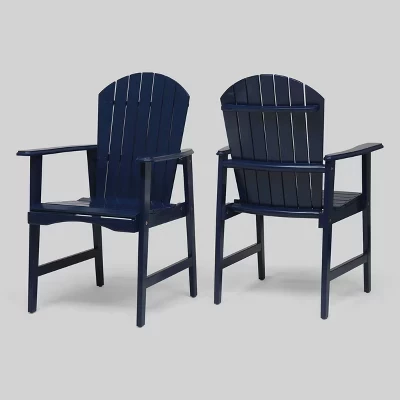 Обеденные стулья Malibu Acacia Wood Patio Adirondack из дерева Малибу - синий