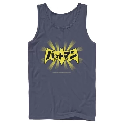 Мужская майка Batman с иероглифами, синяя
