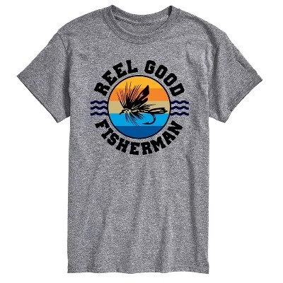 Мужская - - Катушка Good Fisherman -Мужская футболка с коротким рукавом и графическим рисунком Футболка с коротким рукавом и графическим рисунком athletic heather