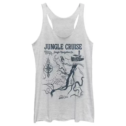 Женская борцовка Jungle Cruise с принтом карты, белый меланж