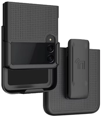 Комбинированный тонкий чехол-кобура с зажимом для ремня для телефона Samsung Galaxy Z Flip 3 (SM-F711, 2021) черный