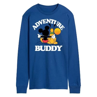 Мужская футболка Adventure Buddy с длинным рукавом и рисунком, синяя
