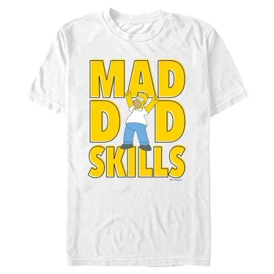 Мужская футболка Mad Dad Skills белого цвета