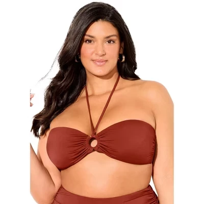 Женский топ-бикини Swimsuits for All, коричный