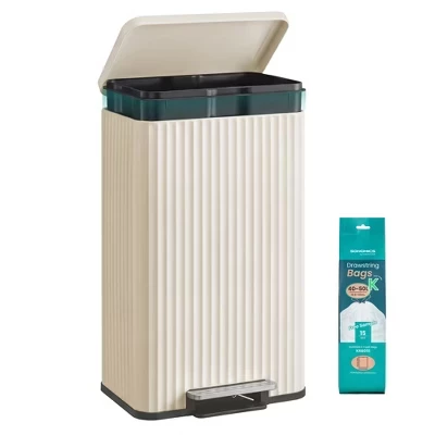Мусорное ведро Songmics Home 50 л с педалью, белое