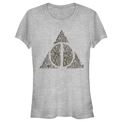 Женская футболка Athletic Heather для юниорок с надписью Deathly Hallows Secret