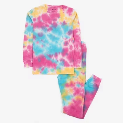 Детская пижама Leveret Kids из двух частей хлопка Tie Dye Пижама tie dye rainbow