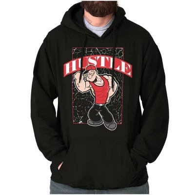 Унисекс худи Brisco Brands Popeye Hustle Muscle, черное