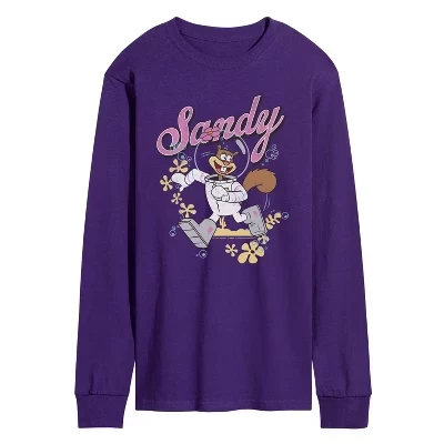 Мужская футболка с длинным рукавом Sandy Squirrel Run с графическим рисунком фиолетового цвета