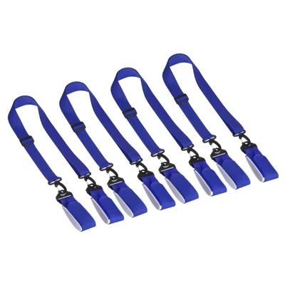 Adjustable Nylon Ice Skate Ski Boots Skate Leash 4 Pcs blue