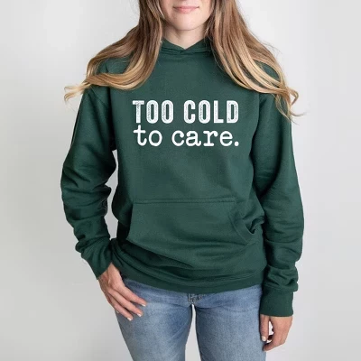 Женская толстовка с капюшоном с рисунком Too Cold To Care forest