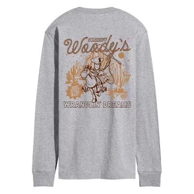 Мужская футболка с длинным рукавом Sheriff Woody Show с графическим рисунком athletic heather