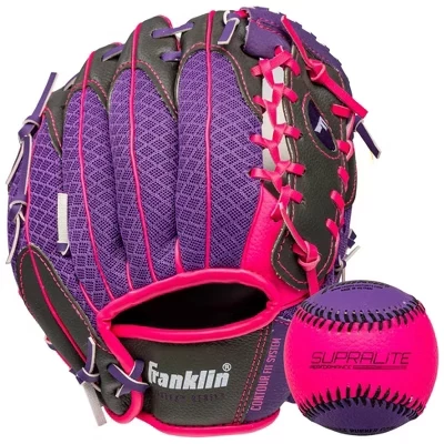 Бейсбольная перчатка Franklin Sports Meshtek 9.5″ с мячом, многоцветная
