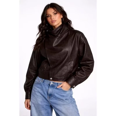 Женская куртка Forever 21 из экокожи, черная