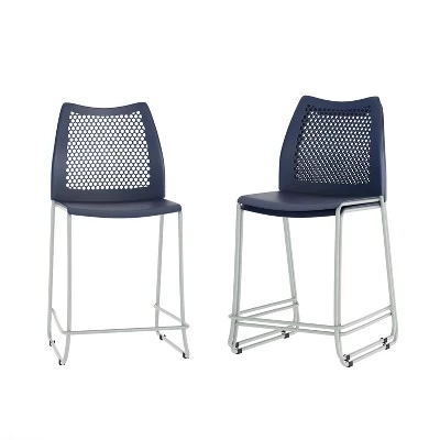 Барный стул flash furniture hercules, набор 3 шт, синий/серый