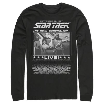 Men's : The Next Generation Concert Poster Long Sleeve Shirt black