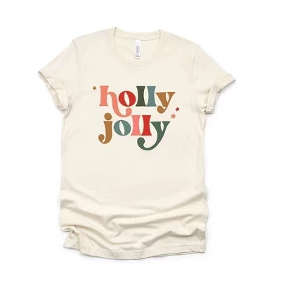 Женская кремовая футболка с коротким рукавом и рисунком Holly Jolly Stars