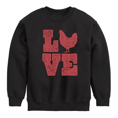 Флисовая толстовка с длинным рукавом Love Chicken Graphic черный