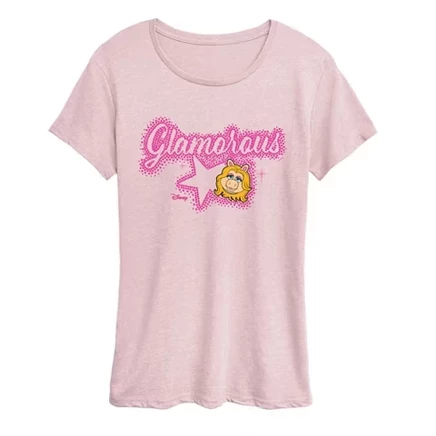 Женская футболка The Muppets Miss Piggy Glamorous, розовый меланж