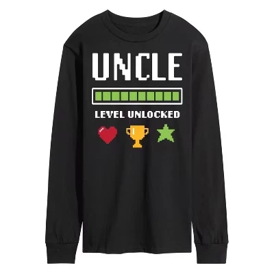 Мужская футболка с длинным рукавом Uncle Level Unlocked с графическим рисунком черного цвета