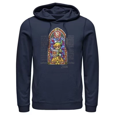 Мужская толстовка с капюшоном из витражного стекла Legend of Zelda