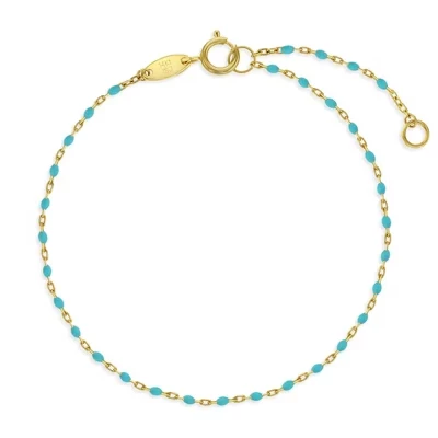 Детский браслет In Season Jewelry Satellite из 14‑каратного золота с эмалью, зеленый