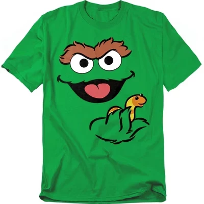 Мужская футболка Oscar The Grouch со слизняком в руках