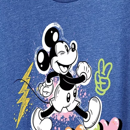 Женская футболка Disney Mickey Street Art, меланжево-синяя