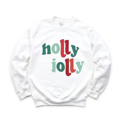 Женская толстовка с рисунком Holly Jolly Colorful white