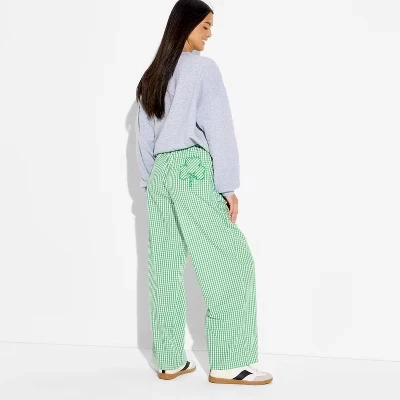 Женские брюки vinyl threads Gingham, зеленые