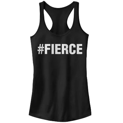 Женская майка с хэштегом Fierce Racerback для юниорок с поднятым подбородком, черная