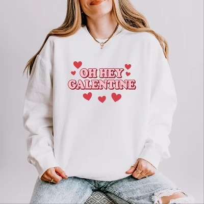 Oh Hey Galentine Hearts - Женская легкая одежда, окрашенная в белый цвет