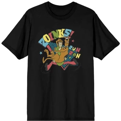 Мужская футболка Scooby Doo «Zoinks Ruh Roh», черная