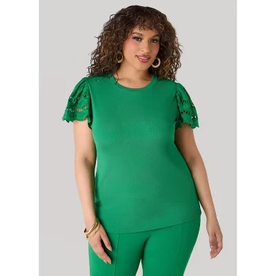 Женский топ Ashley Stewart в рубчик, зеленый