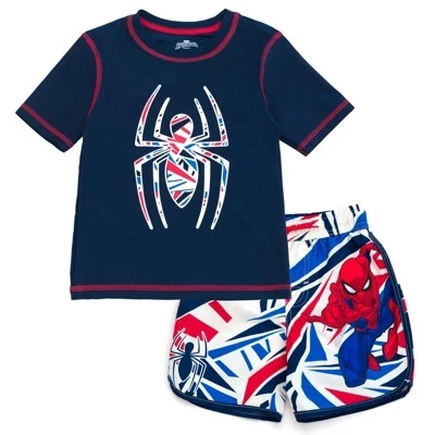 Детский Marvel Spider-Man рашг.+шорты UPF50+, мультиколор