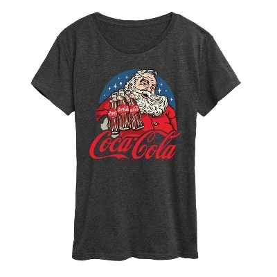 Женская футболка с короткими рукавами в виде бутылок кока-колы Santa Coke и графическим рисунком heather charcoal