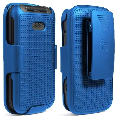 Комбинированный чехол-кобура с зажимом для ремня для Alcatel Smartflip / Go Flip 3 blue