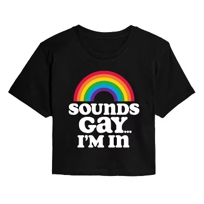 Женская футболка Instant Message «Sounds Gay I'm In», черная