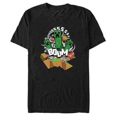 Мужская футболка Minecraft Creepers Boom, черная