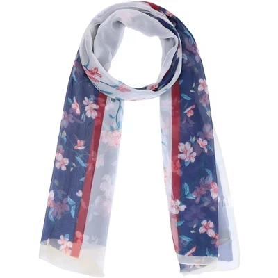 Women's Floral Lightweight Satin 50s Sunscreen Head Wrap Scarves for Summer 1 Pc style-9
