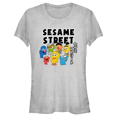 Женская футболка Sesame Street с героями, меланжевая