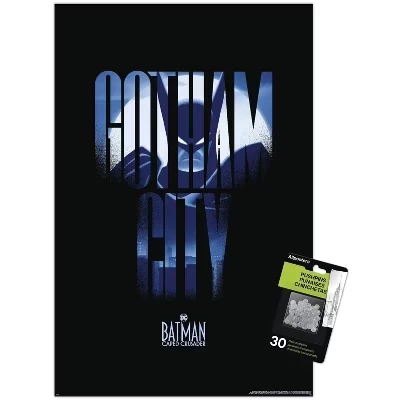 DC Batman: Крестоносец в плаще - Готэм Сити Настенный плакат без рамки с прозрачными кнопками в комплекте