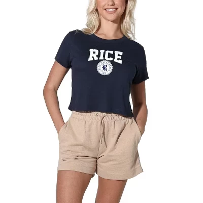 Женская укороченная футболка NCAA Rice University, синяя