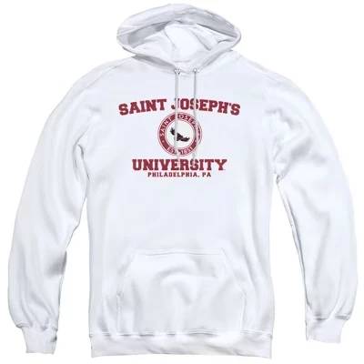 Официальная толстовка с капюшоном для взрослых с логотипом Saint Joseph's University, белая