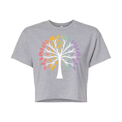 Женская футболка Instant Message Rainbow Tree, серая
