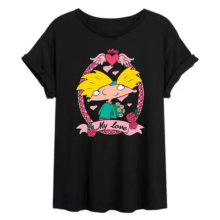 Женская футболка Hey Arnold My Love, оверсайз, черная